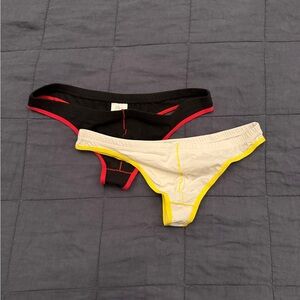 Men's Black and White thong Set
